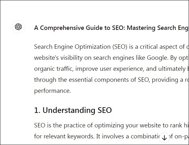 ChatGPT title for an article about SEO
